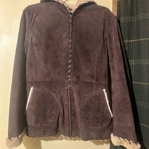 Wilsons Leather Tan Jacket with Faux Fur